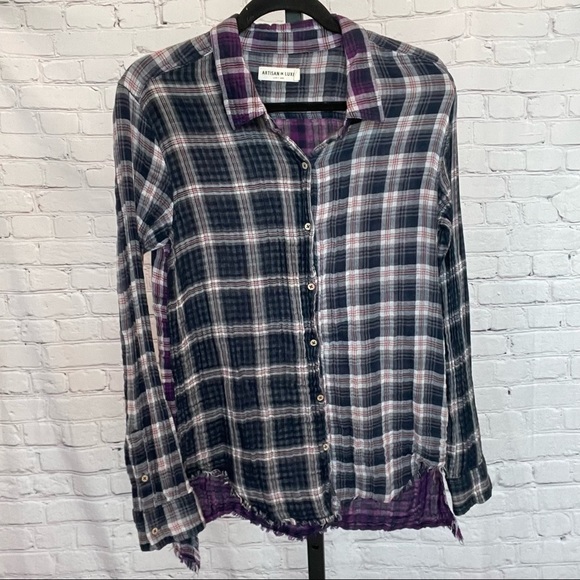 Artisan de Luxe Multi Combo Plaid Shirt Size Large - Picture 2 of 5